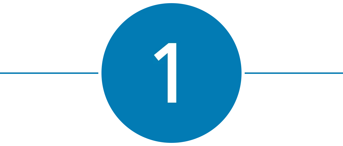 Blauer Kreis mit der Nummer 1