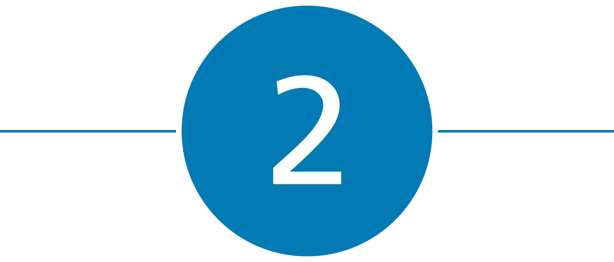 Blauer Kreis mit der Nummer 2