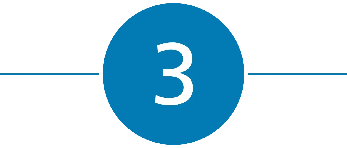 Blauer Kreis mit der Nummer 3